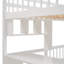 Lit superposé double au-dessus de simple avec bureau, tiroirs et tablettes, blanc-1758986008