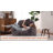 Oversize 46" Faux Fur Tufted Compression Bean Bag Chair with Pillow & Pocket, Memory Foam Filled-1079133302