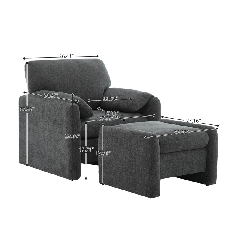 Fauteuil Gotlesman, Dark Grey Chenille