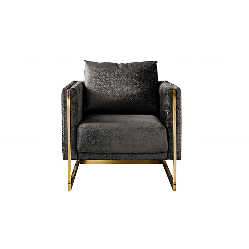 Fauteuil de luxe rembourré en velours Zameah Filame