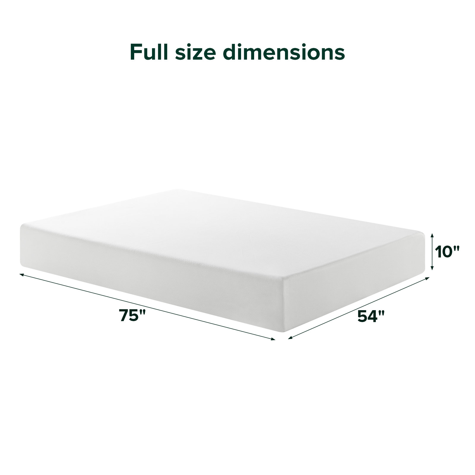  10" Medium Memory Foam Mattress, Full