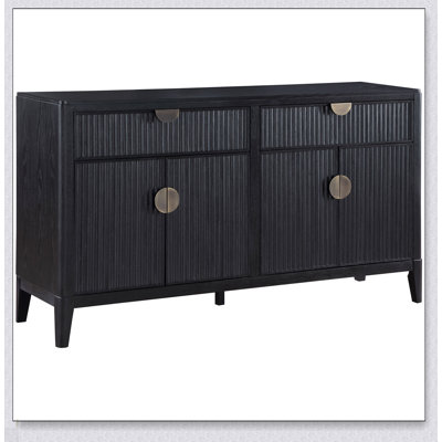 Mason Black 2-Drawer Sideboard With Spacious Storage And Sleek Design, Perfect For Modern And Traditional Decor.
