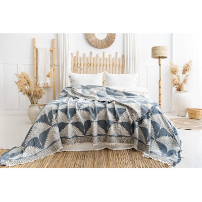Crane Muslin Bed Blanket