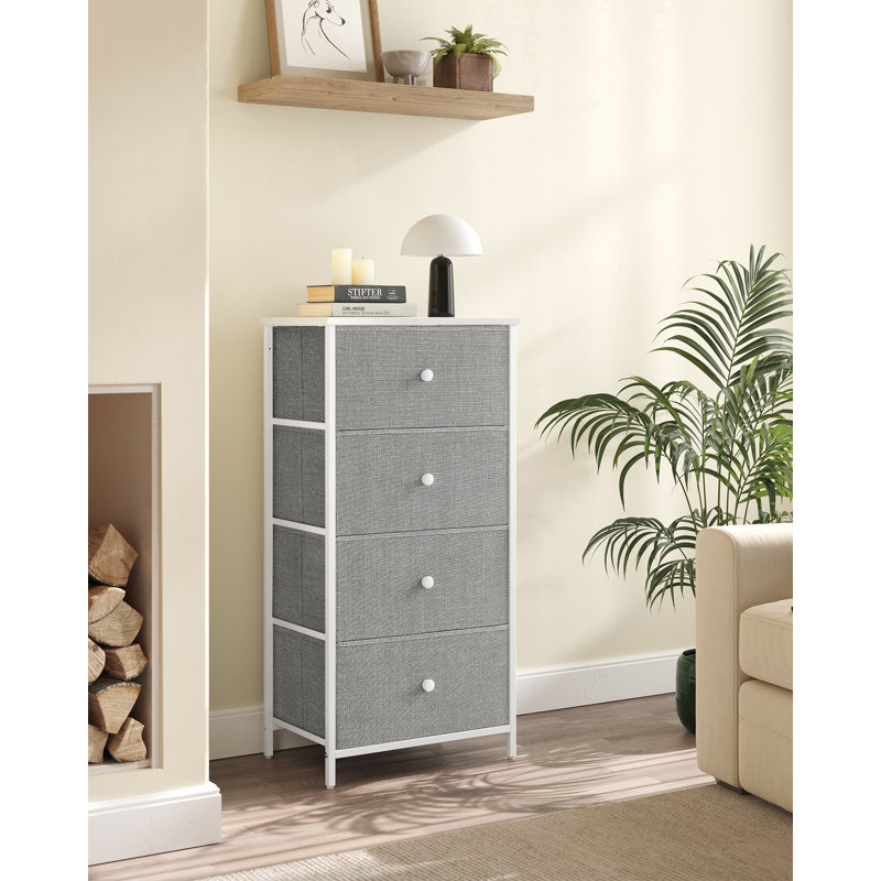 Ahmora 45cm W 4 - Drawer Chest of Drawers, Dove Grey/White
