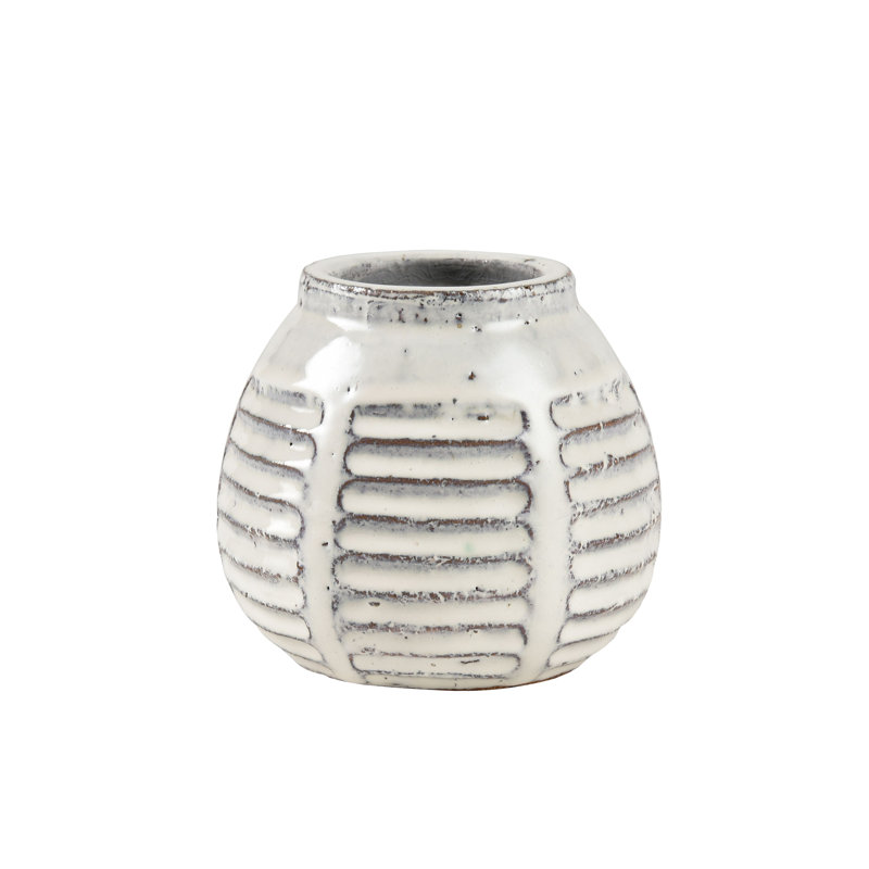 Vase Muriel - Petit vernis blanc vieilli