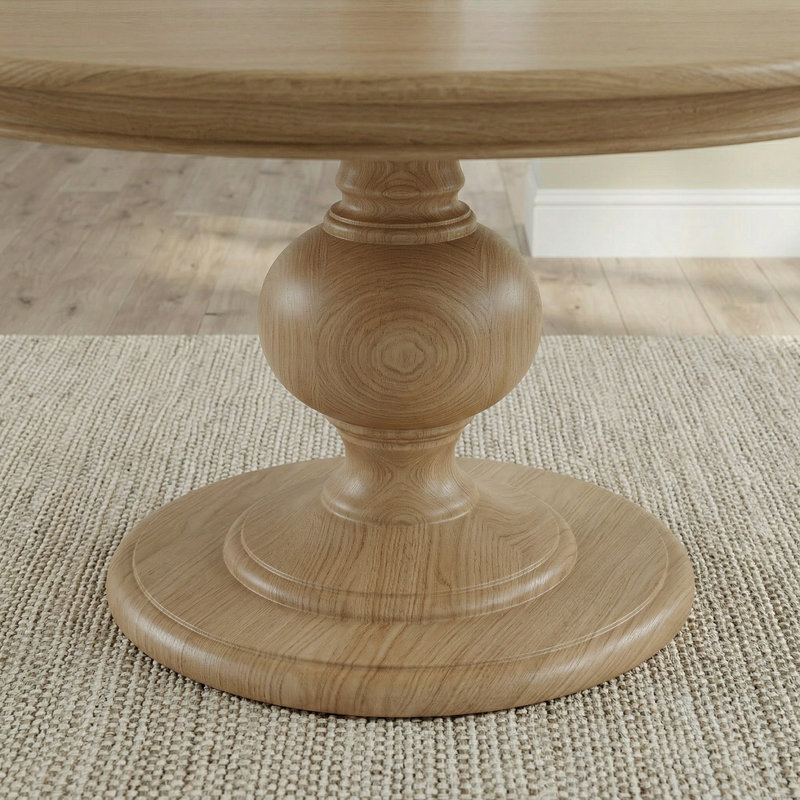 La Talan | Table de salle à manger ronde à pied central - Miel, Miel