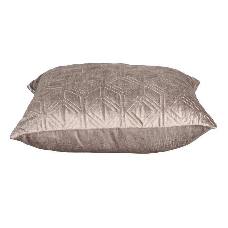 Aleta Transitional Quilted Taupe Throw Pillow, Taupe
