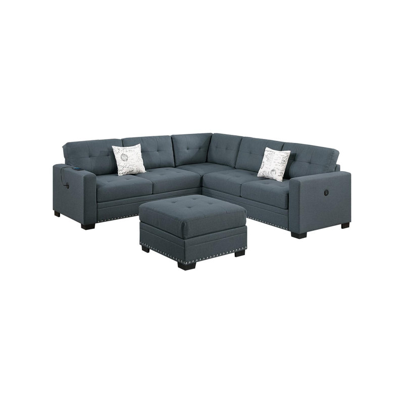 Sectional sofa with footstool