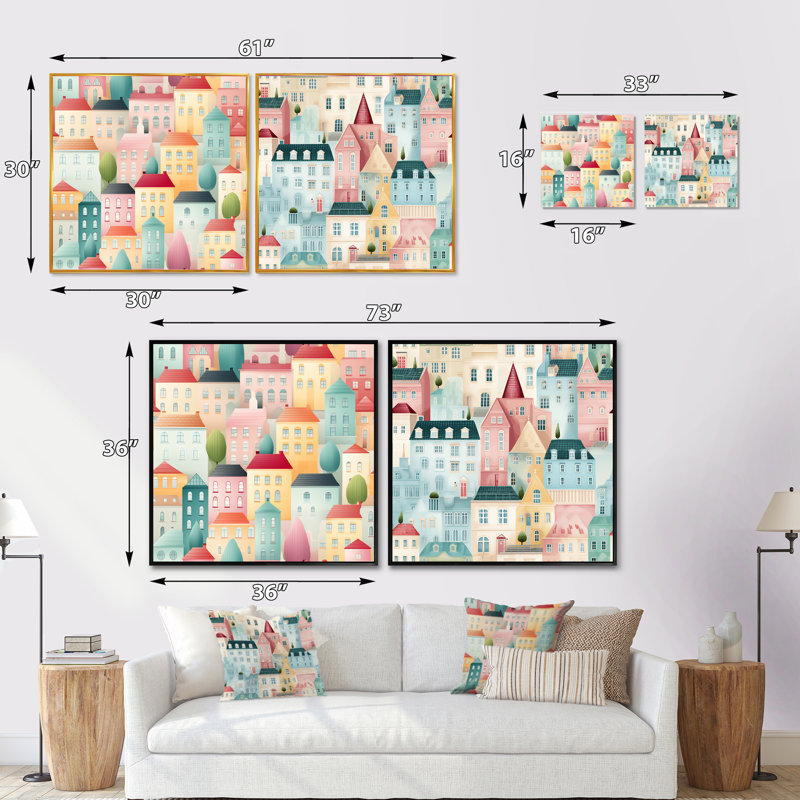 Comstock - Ensemble de 2 collages carrés abstraits, H 30 po x l 61 po, Toile tendue
