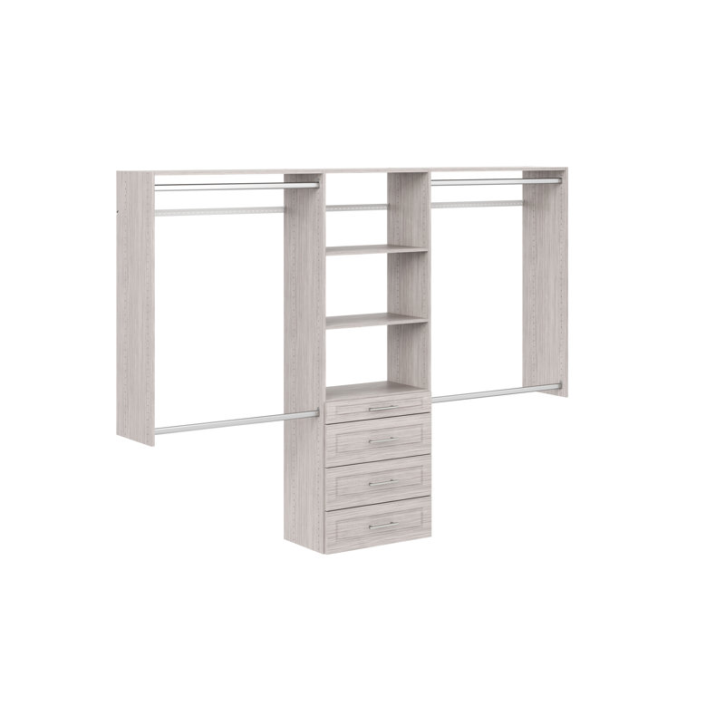 60'' - 96'' Closet System (Can Be Cut To Fit), Weathered Gray