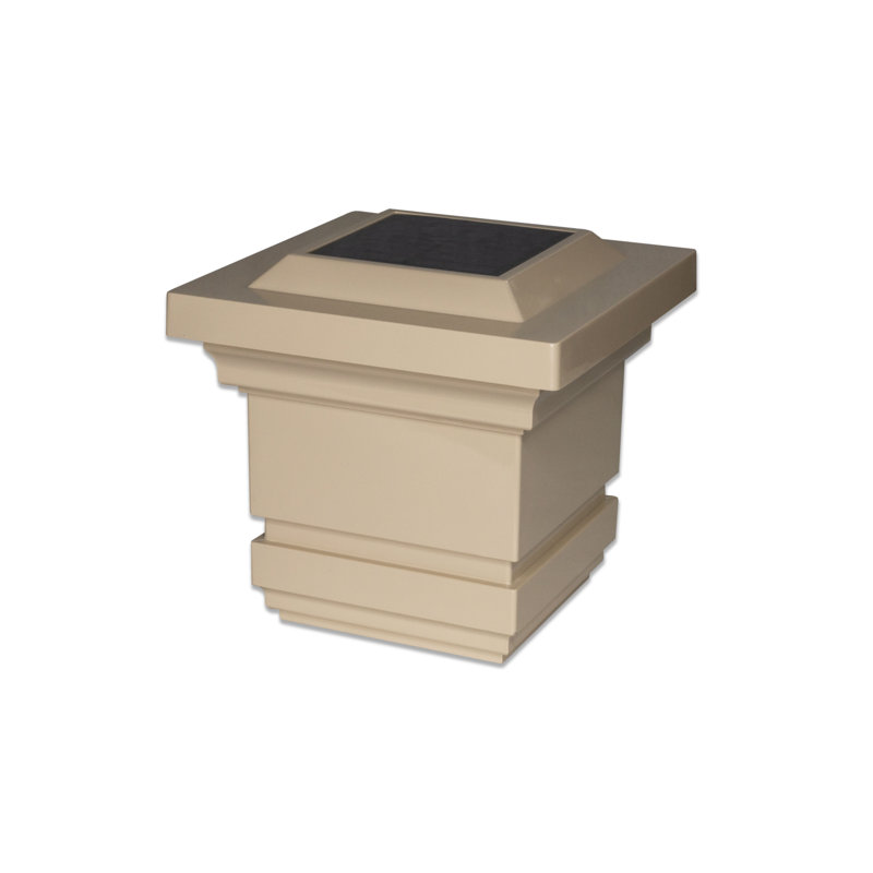 Poteau de clôture à DEL solaire intégré 4 "x 4" Classy Cap, Brun clair