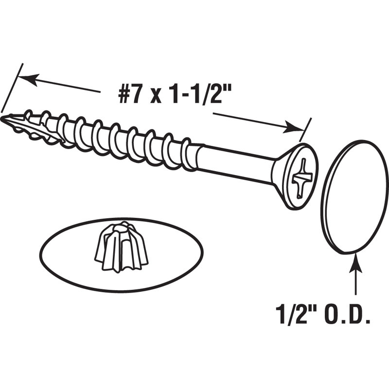 Prime-Line Screw Cap Cover, Plastic Construction, White