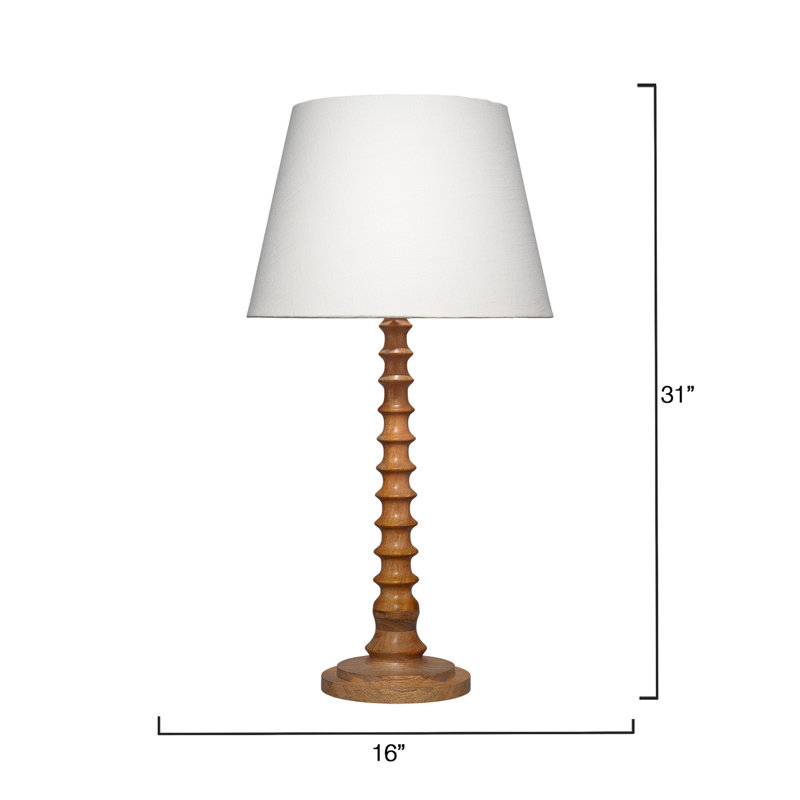 Eze Wood Table Lamp with Linen Shade
