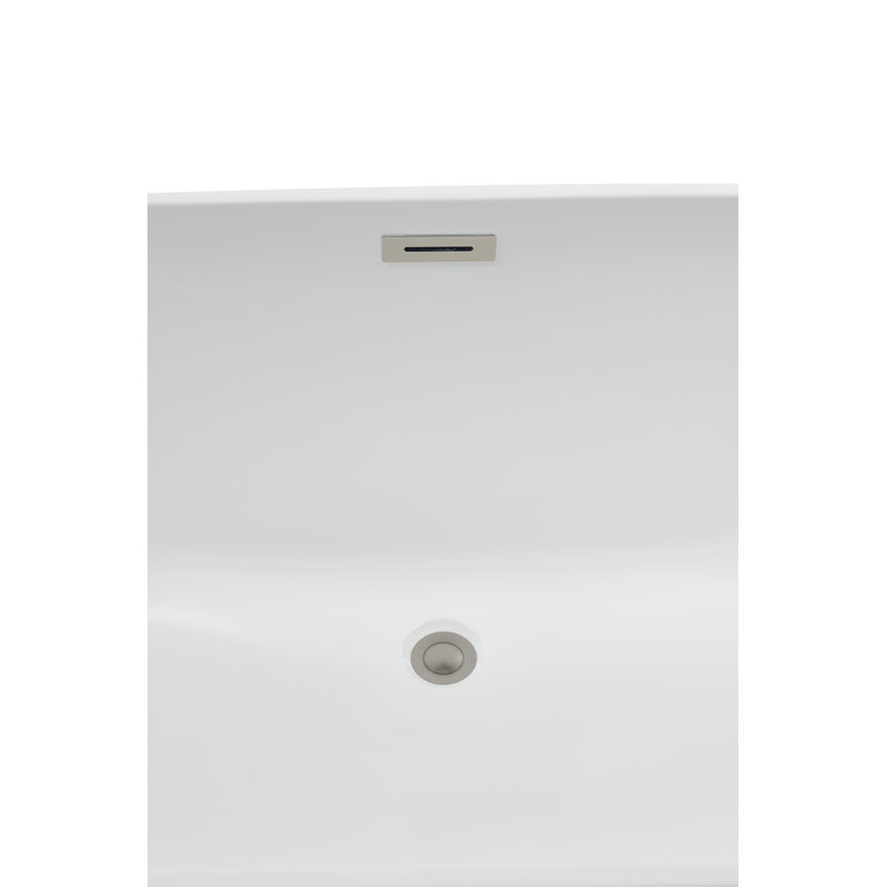 62.2'' x 28.7'' Soaking Acrylic Bathtub, Brushed Gun Metal