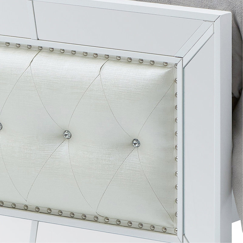 Lit contemporain Elegant Silver Champagne, Queen, White
