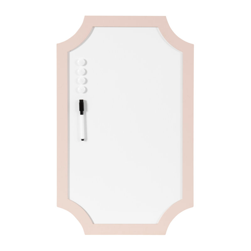 Holbrook Pink Wooden Framed Magnetic Dry-Erase Board with Marker