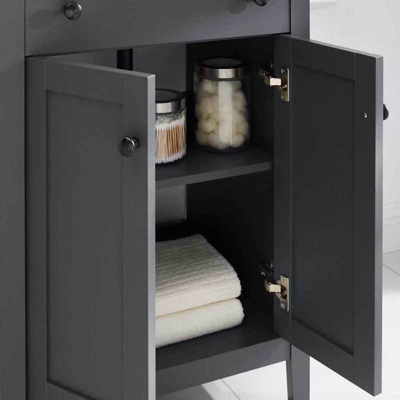 Nantucket 24" Gray and White Wooden Bathroom Vanity