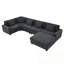 Canapé modulaire en U en chenille avec repose-pieds, rangement caché pour accoudoirs et porte-gobelets-805599049