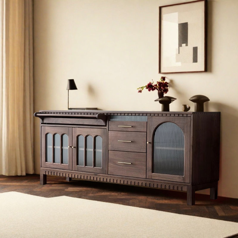 Buffet grande capacité de style rétro, H 35,43 po x l 70,87 po x P 17,72 po