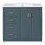 Armoire de rangement pour salle de bain avec 3 tiroirs et portes à fermeture douce-542780423