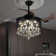 42-inch Black Crystal Invisible Fan Light Remote Control Dimming Six-speed Variable Frequency Fan