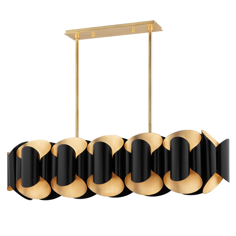 Banks 12 - Light Pendant, Gold Leaf/Black