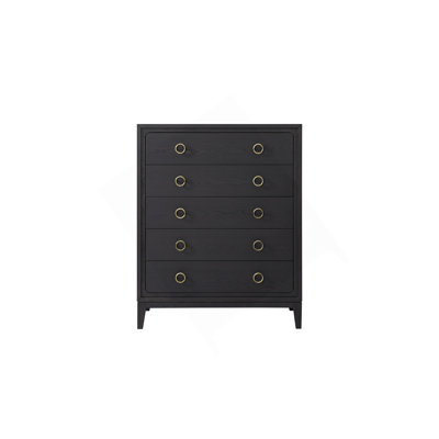 Commode 5 tiroirs au fini poivre
