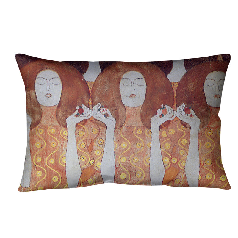 Coussin lombaire de mariés anges, Orange, Faux lin