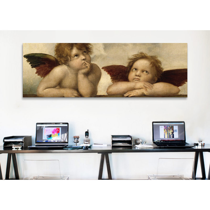 « the two anges » par reproduction d’art sur toile Raphael, H 24 po x l 72 po x P 1,5 po