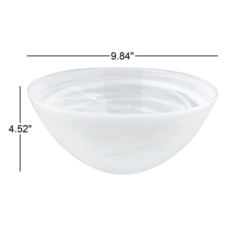 Alabaster Glass Serving Bowl, White