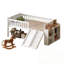 Structure de lit simple avec tablette de rangement, glissoire et échelle-1776305931