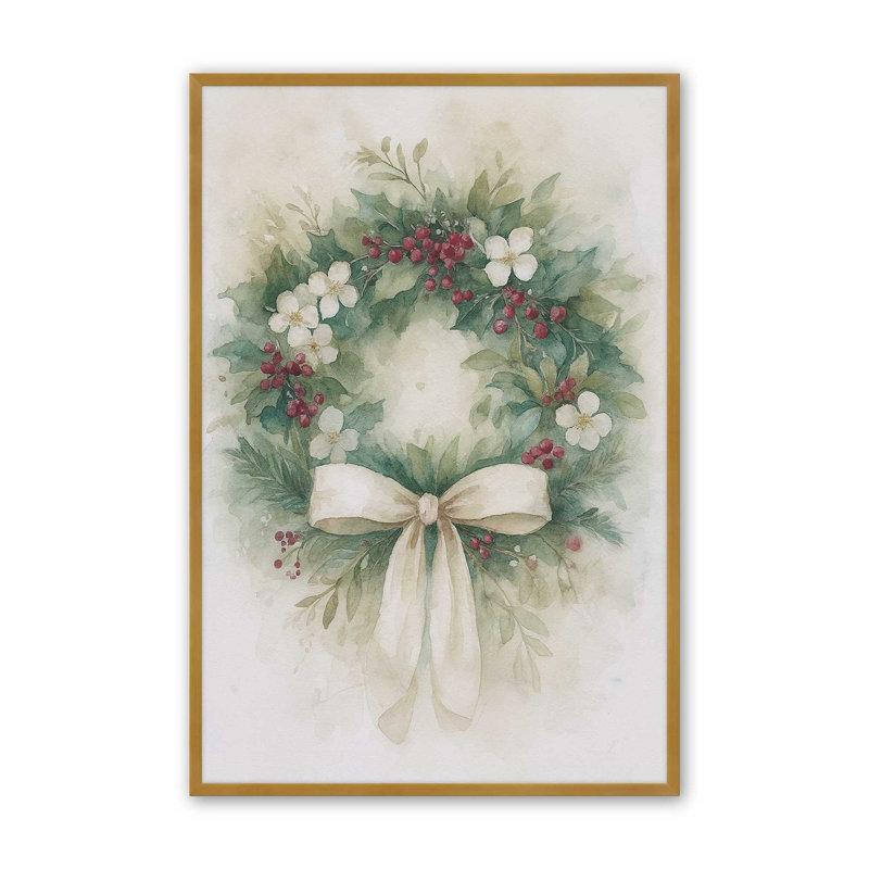Holly et ivoire, reproduction d'art, Or poli, 8 po x 10 po