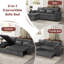 3 Seater Corduroy Sofa Bed-220432884