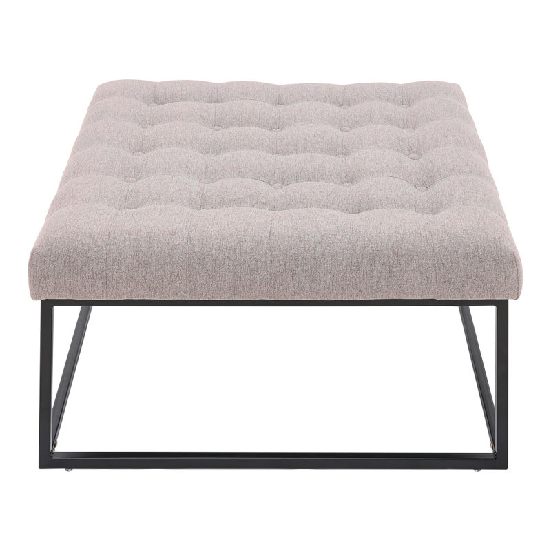 84cm Wide Tufted Square Standard Ottoman, Beige