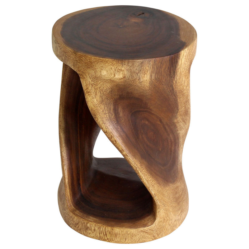 Table de bout cylindrique en bois massif, H 20 po x l 14 po x P 14 po