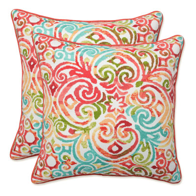 Corinthian Abstract Outdoor Reversible Throw Pillow
