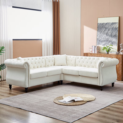 83.5-Inch L-Shaped Sectional Couch With 3 Pillows, Durable And Stylish For Modern Living Rooms And Offices