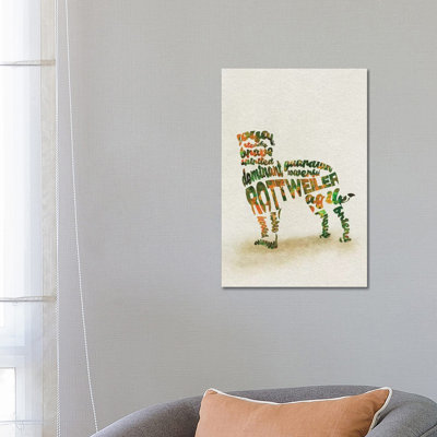 Rottweiler 1 Piece Wrapped Canvas Wall Art