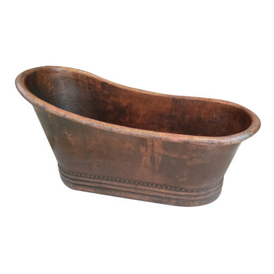 67'' x 20'' Freestanding Soaking Copper Bathtub