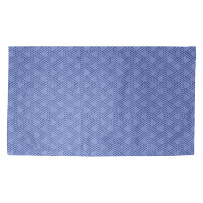 Bleu Tapis décoratif Zig Zag
