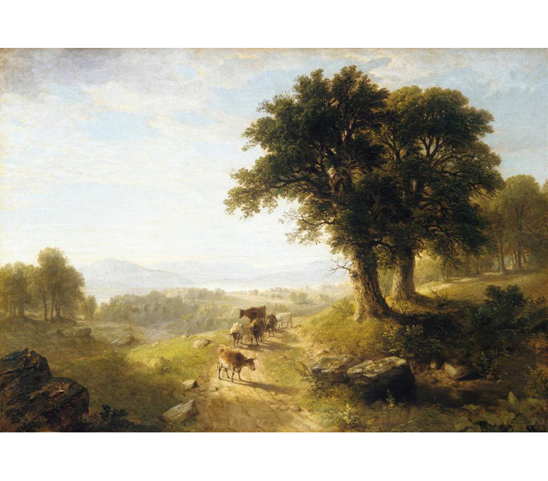 «River Scene» par Asher Brown Durand - Art mural sur toile tendue avec châssis, H 40 po x l 28 po
