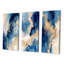 «Blue and Gold Marble Clouds VII», 3 pièces sur toile-1705277305-1705277310