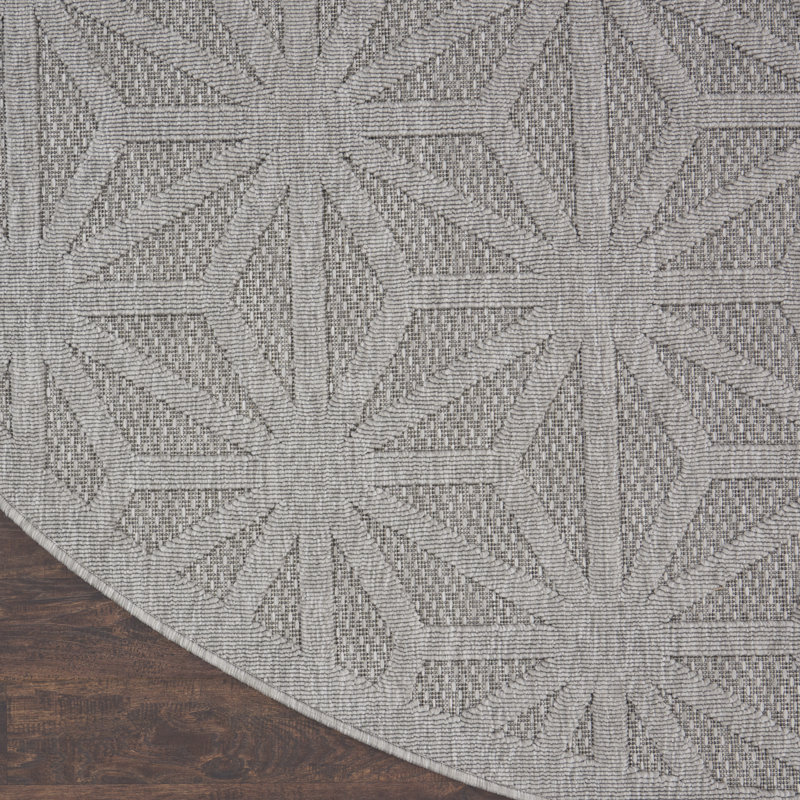 Tapis gris Therese, Rond 7 pi 10 po