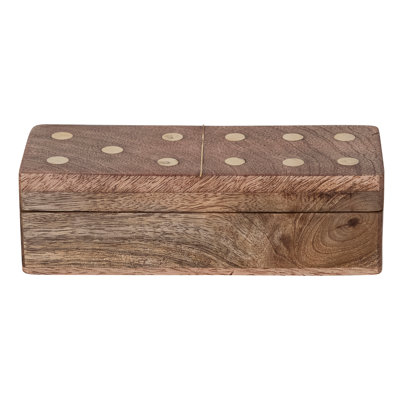 Handmade Brass Dominoes In Mango Wood Box