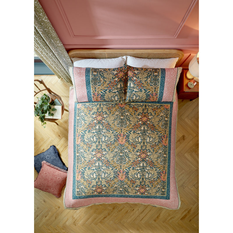 Kelmscott Navy Rose 250 Thread Count Bedset, Super King Bed (260 x 220 cm)