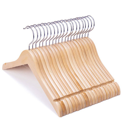 Cintres en bois pour chemises 14 pouces avec crochet anti-rouille Juniors Preteen