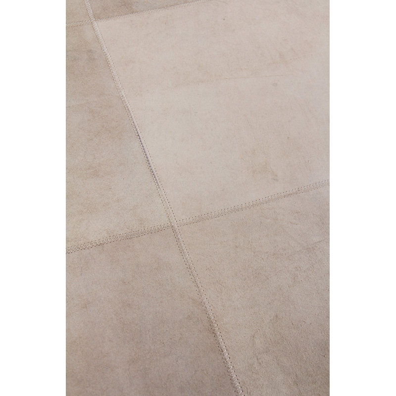 Distressed Suede Leather Geometric Area Rug, Rectangle 9'6" x 13'6"