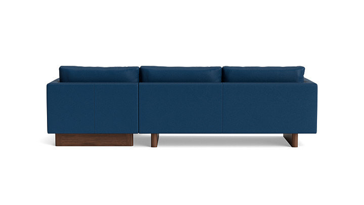 Vintage Leather Sofa with Chaise (105"), Chaise on Right, Leather - Deep Blue