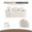 Canapé courbé 3 places rembourré, canapé rond surdimensionné en tissu Boucle avec 3 coussins décoratifs, canapé moderne de forme organique pour le salon