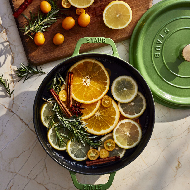 STAUB Cast Iron 5.5-Qt Round Cocotte - Pistachio